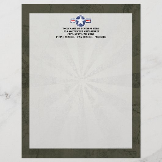 Legerluchtmacht  persoonlijk briefhoofd (Voorkant)