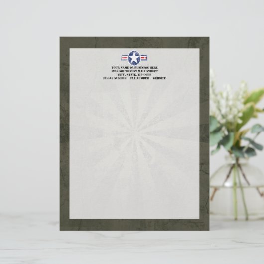 Legerluchtmacht  persoonlijk briefhoofd (Staand voorkant)