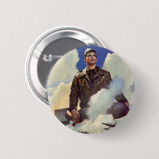 Legerluchtmacht Ronde Button 5,7 Cm (Voorkant /achterkant)