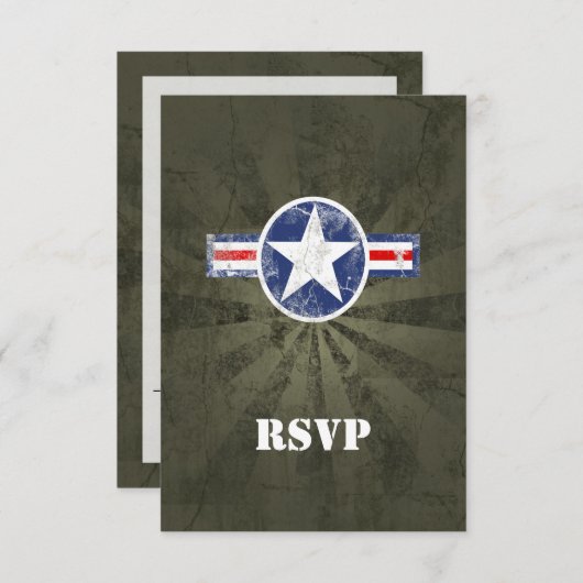 Legerluchtmacht  RSVP kaartje (Voorkant / Achterkant)