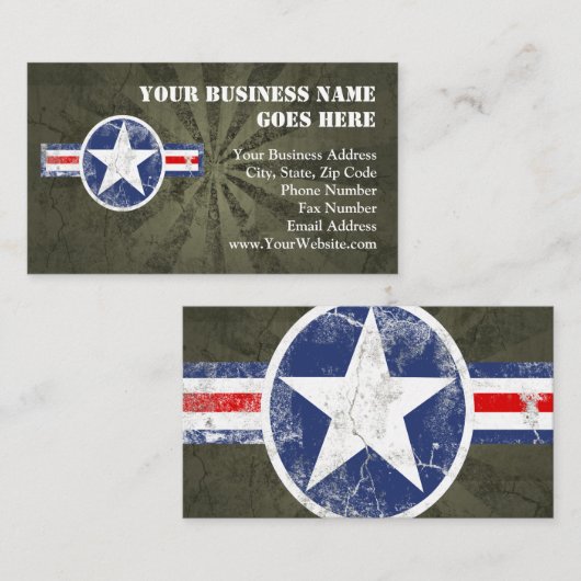 Legerluchtmacht  visitekaartje (Voorkant / Achterkant)