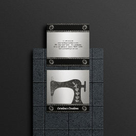 legernaaimachine | Knop Seamstress, zilver Vierkante Visitekaartje