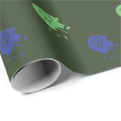 Legerpartij Groen en Blauw Paintball Cadeaupapier (Rol Hoek)