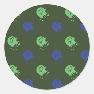 Legerpartij Groen en Blauw Paintball Ronde Sticker