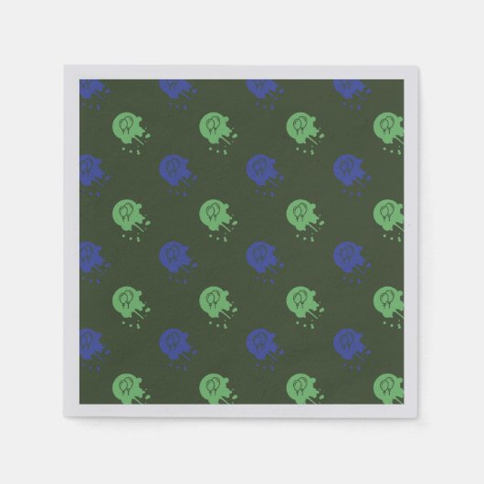 Legerpartij Groen en Blauw Paintball Servet (Voorkant)