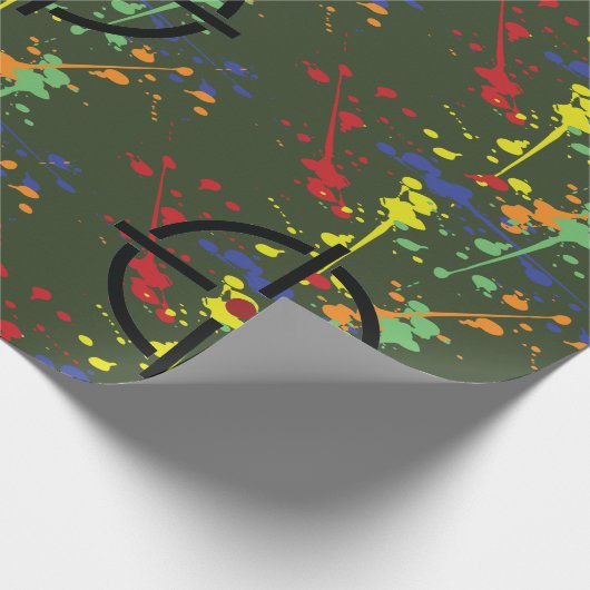 Legerpartij Groene Paintball Splatter Target Cadeaupapier (Hoek)