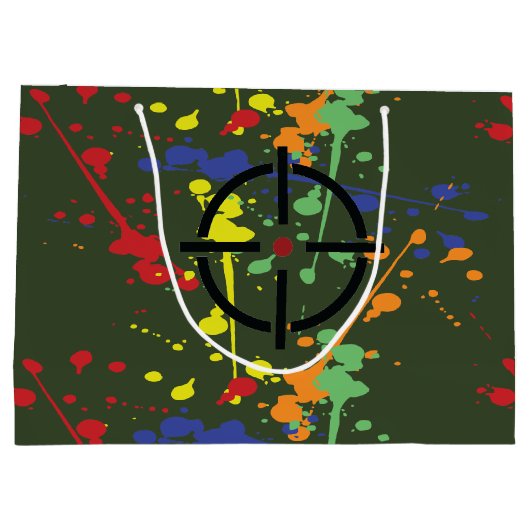 Legerpartij Groene Paintball Splatter Target Groot Cadeauzakje (Achterkant)