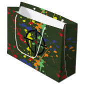 Legerpartij Groene Paintball Splatter Target Groot Cadeauzakje (Voorkant Gekanteld)