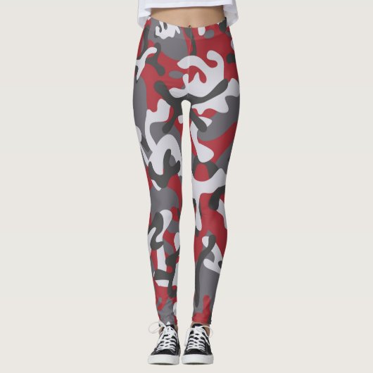 Legerrode Camo Patterned | LEGGINGS (Voorkant)