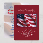 Legers eren uitnodigingsvlag op rood kaart (Voorkant / Achterkant)