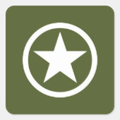 Legerster Vierkante Sticker (Voorkant)