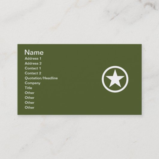 Legerster Visitekaartje (Voorkant)