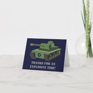 Legertank verjaardagsfeestje bedankkaart
