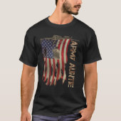 Legertante Militaire Veteranen Retro Amerikaanse V T-shirt (Voorkant)