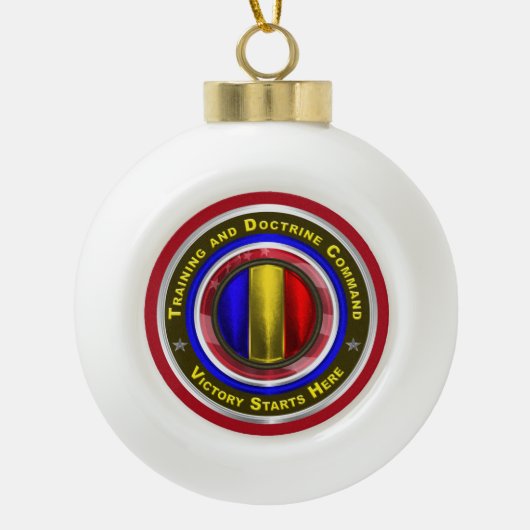 Legertraining en Doctrine Command Keepslag Keramische Bal Ornament (Voorkant)