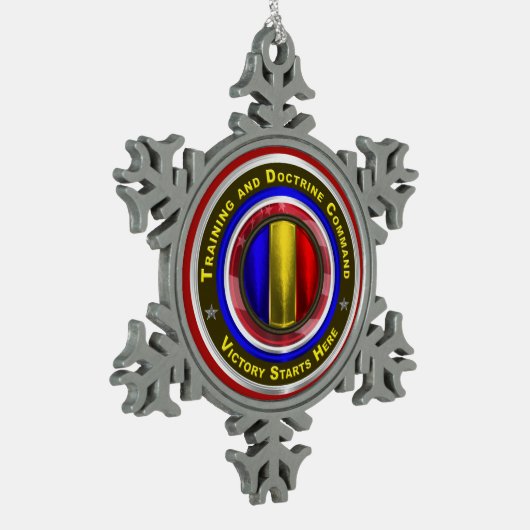 Legertraining en Doctrine Command Keepslag Tin Sneeuwvlok Ornament (Links)