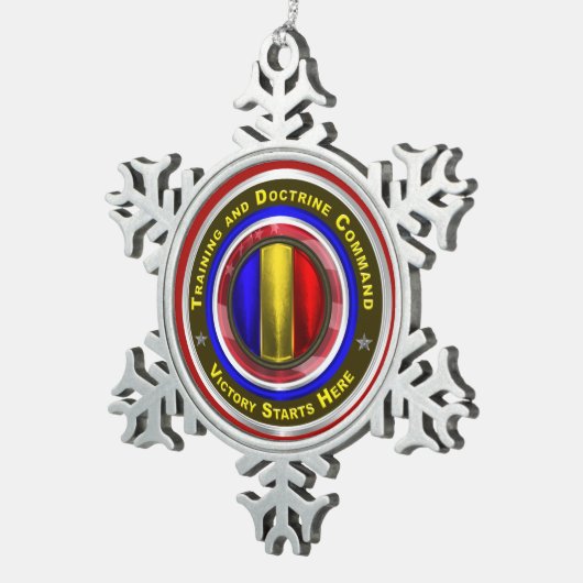 Legertraining en Doctrine Command Keepslag Tin Sneeuwvlok Ornament (Rechts)