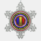 Legertraining en Doctrine Command Keepslag Tin Sneeuwvlok Ornament (Voorkant)