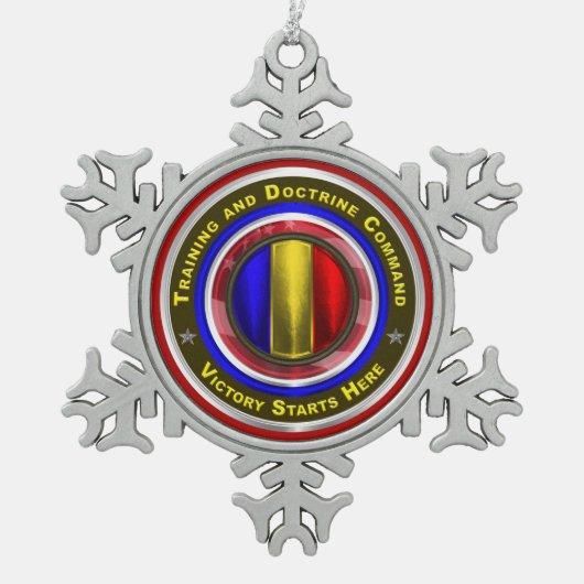 Legertraining en Doctrine Command Keepslag Tin Sneeuwvlok Ornament (Voorkant)