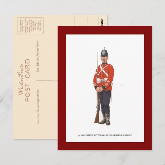  legeruniformen, 1e vrijwilligersbataljon briefkaart (Voorkant / Achterkant)