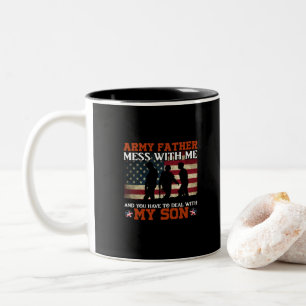 Legervader Mess met me-pap-militair-veteraan Tweekleurige Koffiemok