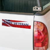 Legerveteraan-Amerikaanse vlag-Bumpersticker Bumpersticker (Op Truck)