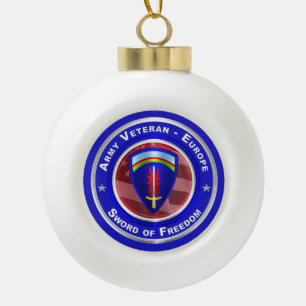 Legerveteraan-Europa kerst Keramische Bal Ornament