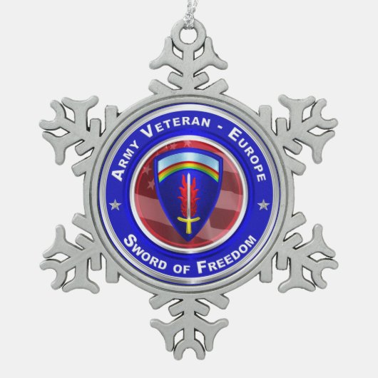Legerveteraan-Europa kerst Tin Sneeuwvlok Ornament (Voorkant)