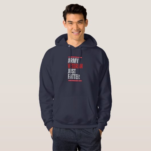 Legerveteraan Gewoon Dikker Grappig Hoodie (Voorkant volledig)