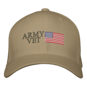 Legerveteraan met Amerikaanse vlag Pet