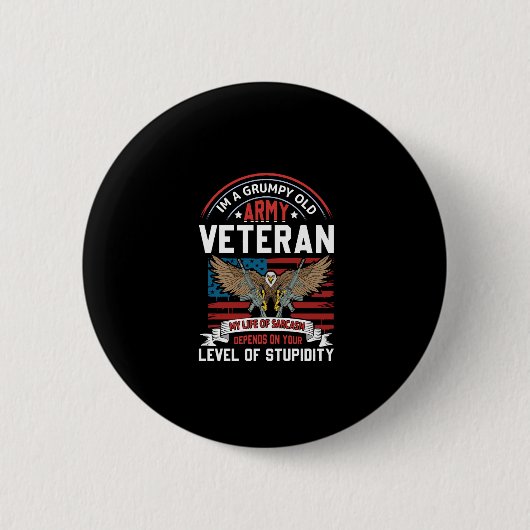 legerveteraan ronde button 5,7 cm (Voorkant)