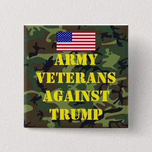 Legerveteranen Tegen Trump Knop Vierkante Button 5,1 Cm