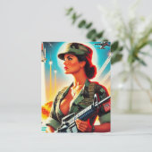 legervrouw briefkaart (Staand voorkant)