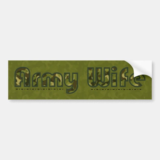 Legervrouw camouflage bumsticker bumpersticker (Voorkant)