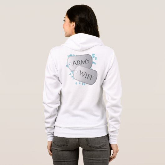 Legervrouw Dog-tags Hoodie (Achterkant volledig)