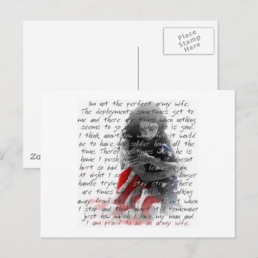 Legervrouw gedicht briefkaart (Voorkant / Achterkant)