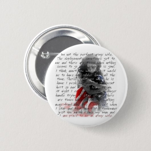 Legervrouw gedicht ronde button 5,7 cm (Voorkant /achterkant)