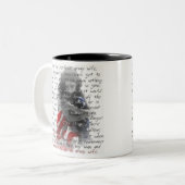 Legervrouw gedicht tweekleurige koffiemok (Voorkant links)