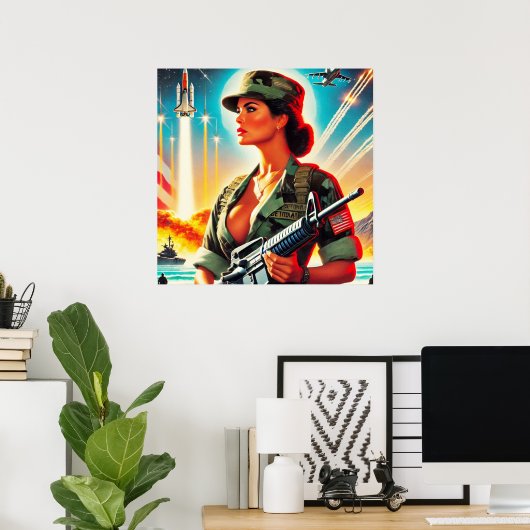 legervrouw poster (Thuiskantoor)