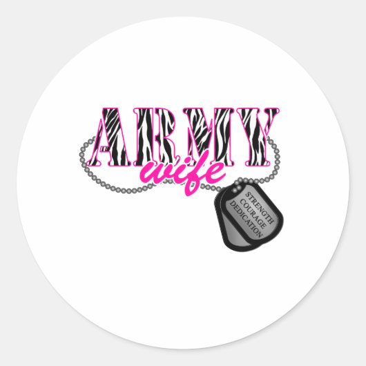 Legervrouw Ronde Sticker (Voorkant)