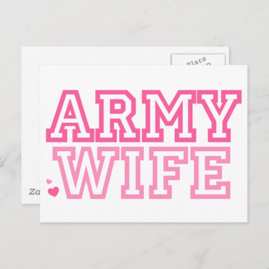 Legervrouw (roze) briefkaart (Voorkant / Achterkant)