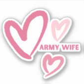 Legervrouw roze harten sticker (Voorkant)