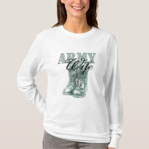 Legervrouw strijdt laarzen en honden (digitale cam t-shirt