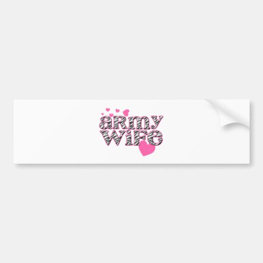 Legervrouw [zebraafdruk] bumpersticker (Voorkant)