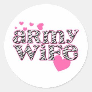 Legervrouw [zebraafdruk] ronde sticker