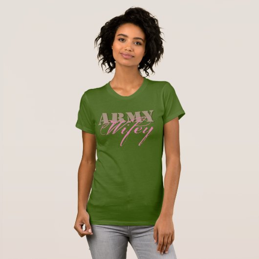 Legervrouwen Tan, Groen en Roze T-shirt (Voorkant volledig)