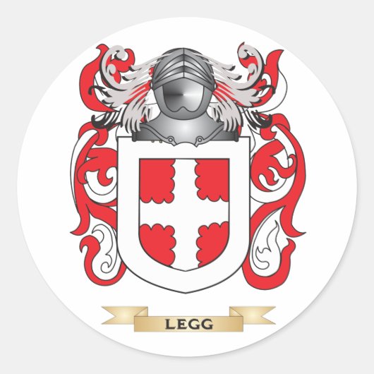 Legg Wapen (Family Crest) Ronde Sticker (Voorkant)
