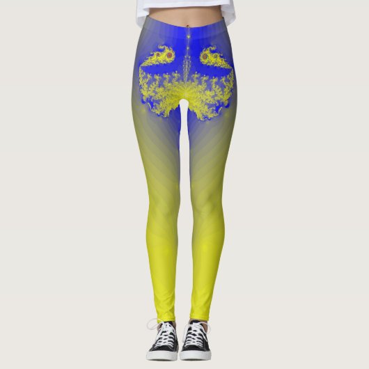 Leggen in gele doorbraakstijl leggings (Voorkant)