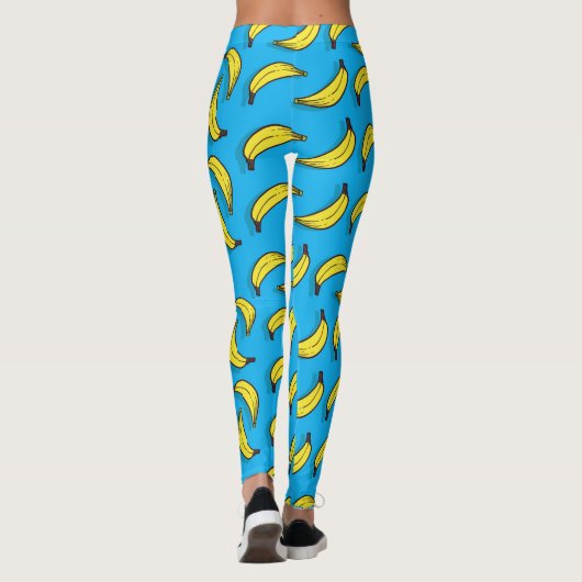 Leggen van blauw Bananas Pattern Leggings (Achterkant)