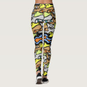 Leggen van grafische katten en visCartoon Leggings (Achterkant)